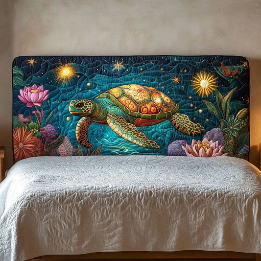 Mystic Ocean Turtle CW2512012CL Quilted Headboard Slipcover