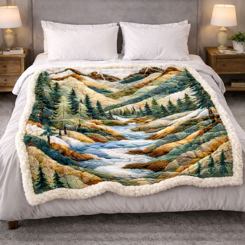 Peaceful Valley Landscape KL2801010CL Faux Fur Throw Blanket