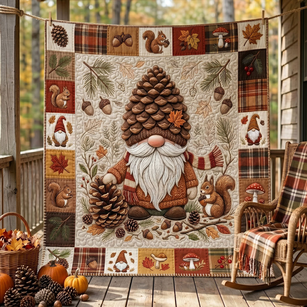 Pinecone Forest Gnome WN2506013CL Quilt