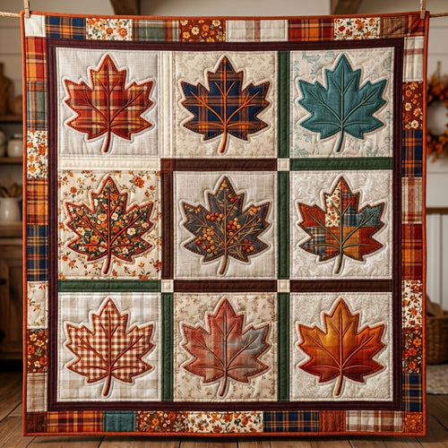 Autumn Maple Leaves Patchwork WN0505002CL Quilt