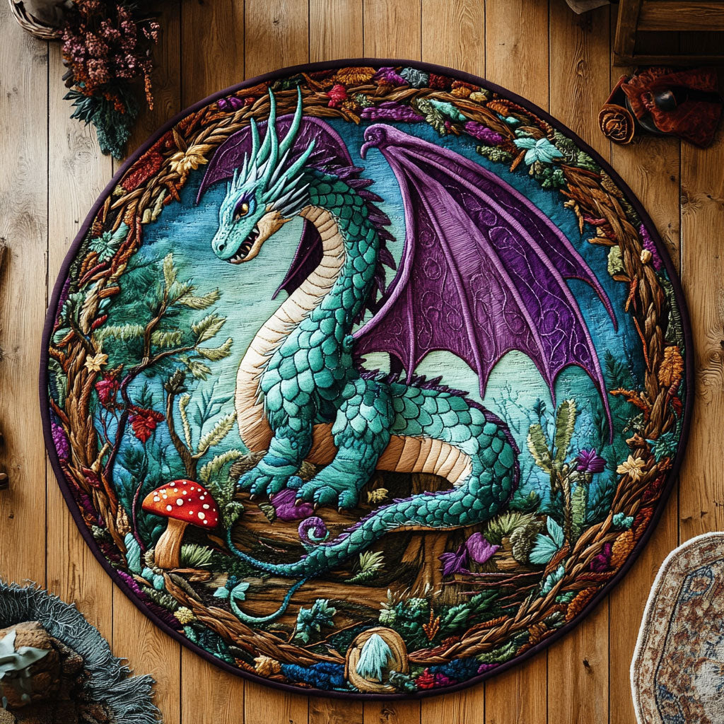 Dragon Fantasy WN0506019CL Quilted Round Mat