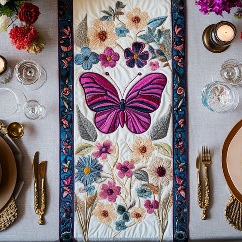 Butterfly Whisper WN0207015CL Quilted Table Runner