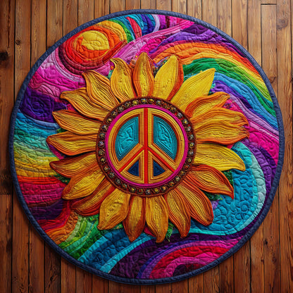 Hippie Sunflower KL0212012CL Quilted Round Mat