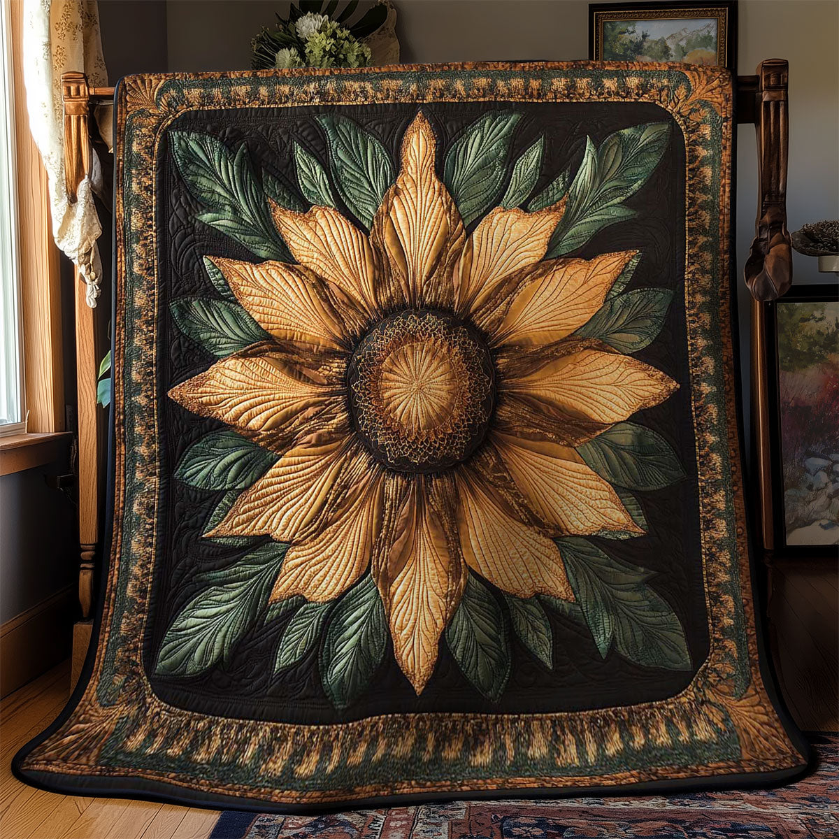 Golden Flower WN1303037CL Quilt