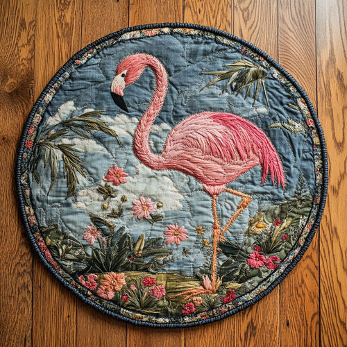 Flamingo Sky WN0707067CL Quilted Round Mat