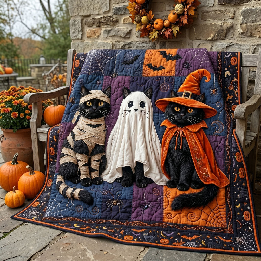 Spooky Mummy Ghost Witch Cat WN0905023CL Quilt