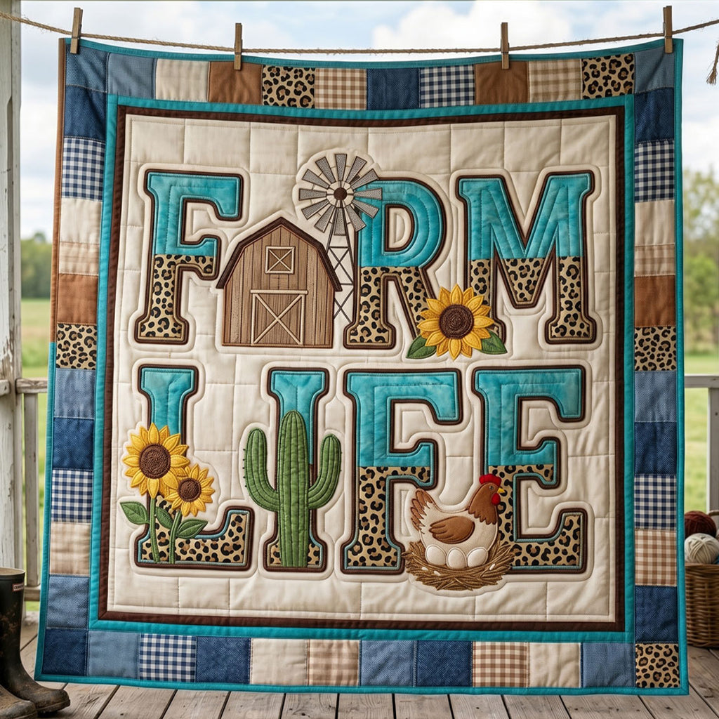 Farm Life Patchwork WN2304006CL Quilt