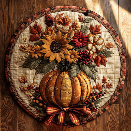 Season’s Beauty Flower WN1408094CL Quilted Round Mat