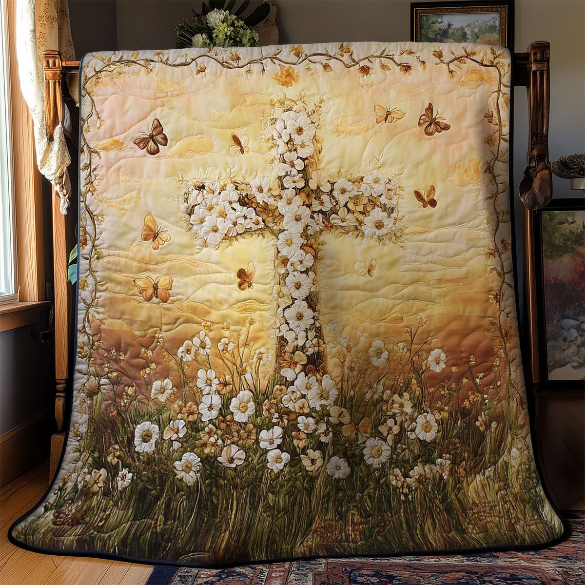 Christianity Divine Flowers WN0603045CL Quilt