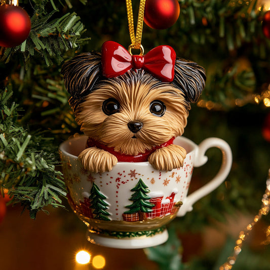 Yorkie Dream CW2110026CL Christmas Ornament
