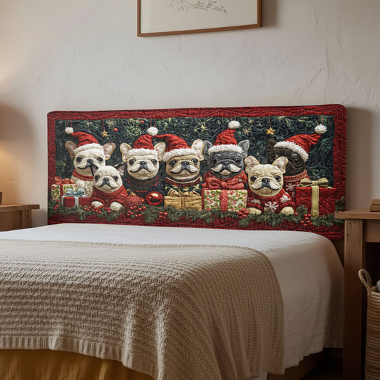 Holiday Bulldog CW1312010CL Quilted Headboard Slipcover