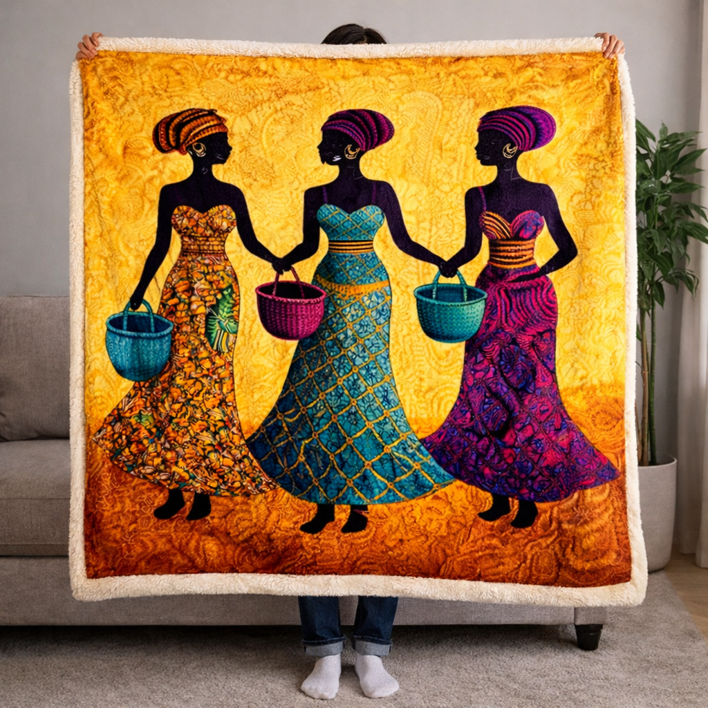 Graceful African Woman QA1002002CL Faux Fur Throw Blanket