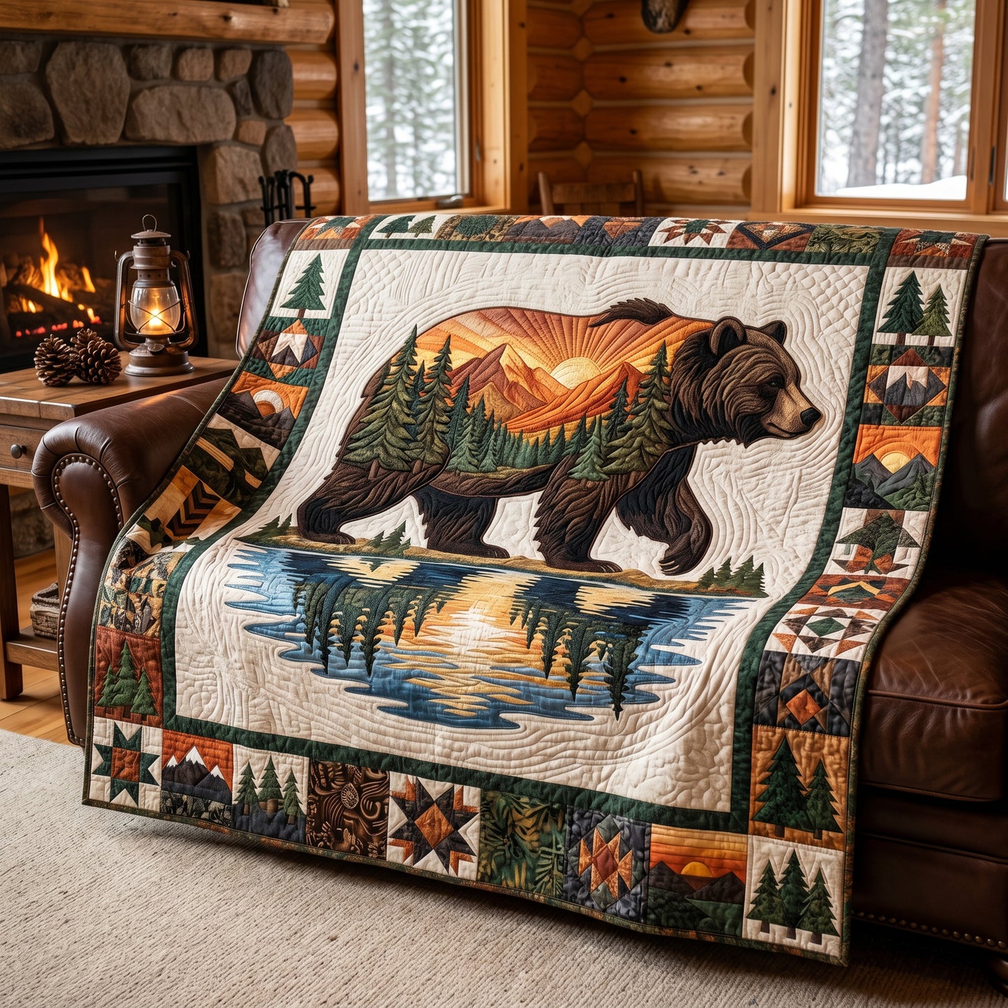 Mountain Spirit Bear XR1905014CL Quilt