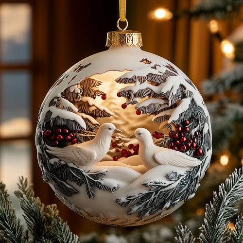 Vibrant Turtle Dove XK1710006CL Christmas Ornament