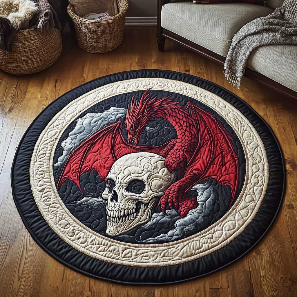 Darkfire Dragon WN1403057CL Quilted Round Mat