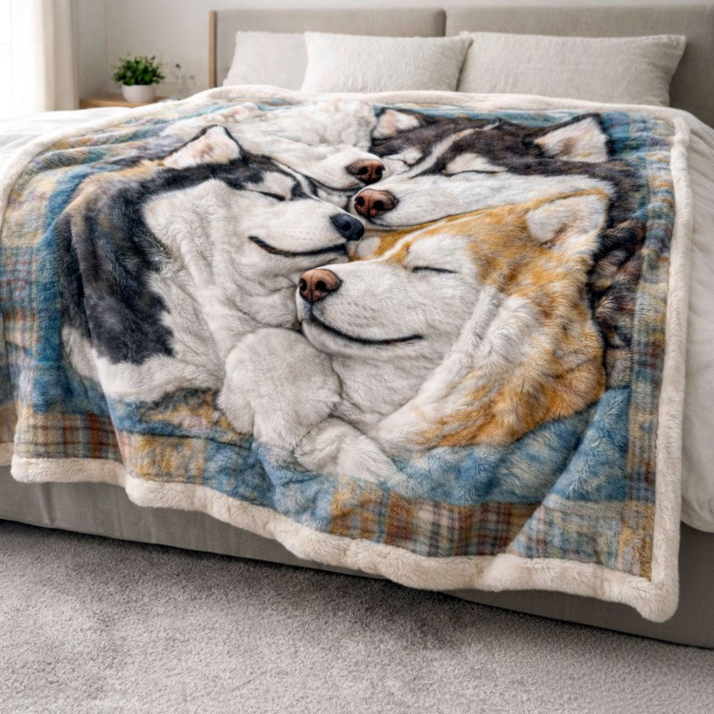 Husky Embrace CP1601001CL Faux Fur Throw Blanket