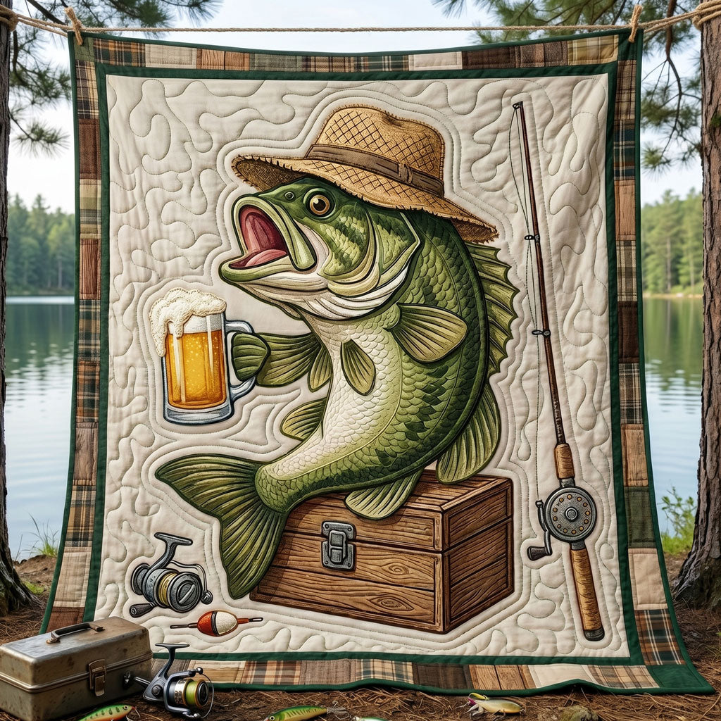 Bass & Beer Fishing WN0505003CL Quilt