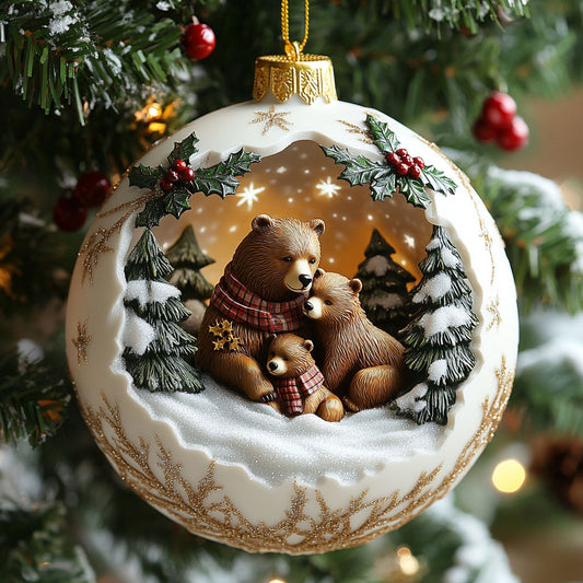 Cozy Bear Family CW2410011CL Christmas Ornament