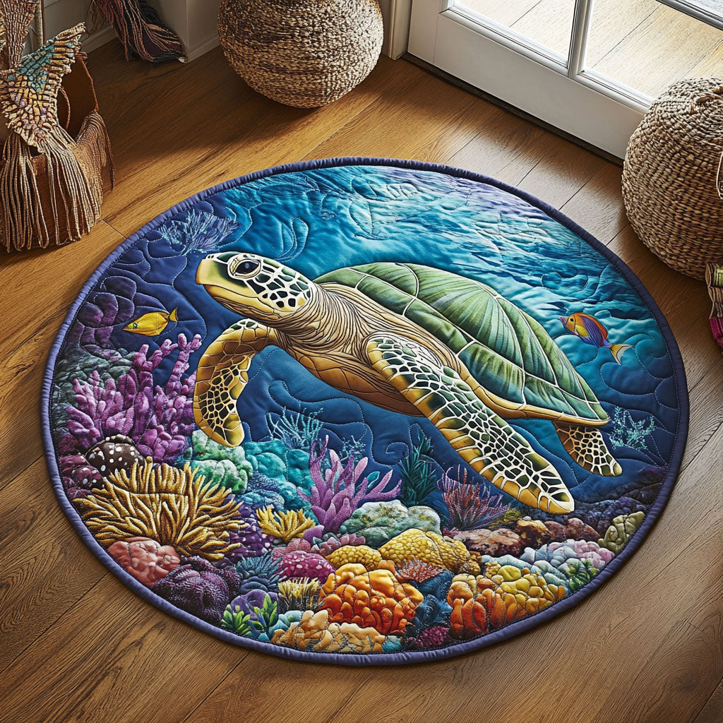 Turtle Reef WJ1606054CL Quilted Round Mat