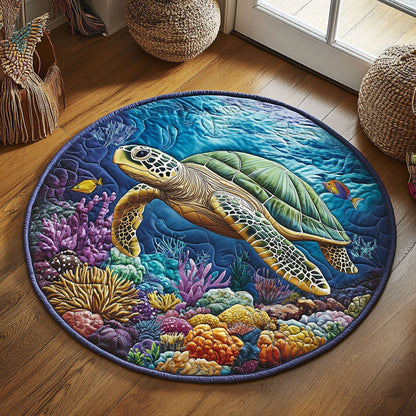 Turtle Reef WJ1606054CL Quilted Round Mat