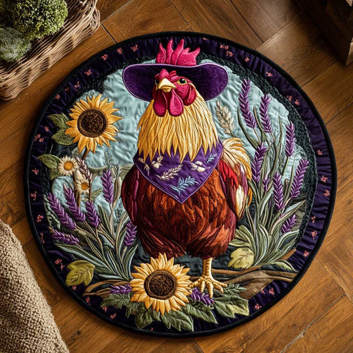 Elegant Rooster WN2804030CL Quilted Round Mat