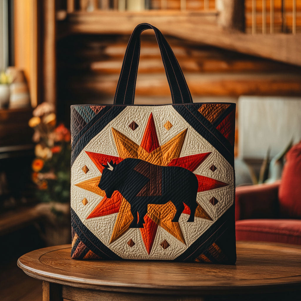 Sacred Bison Star KL1512011CL Quilted Tote Bag
