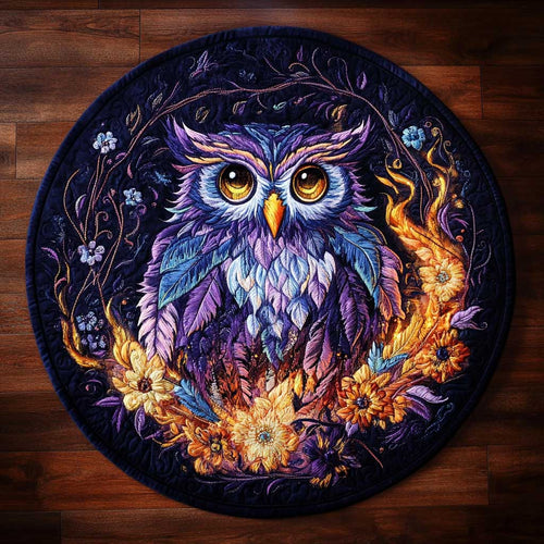 Vibrant Owl WN2204062CL Quilted Round Mat