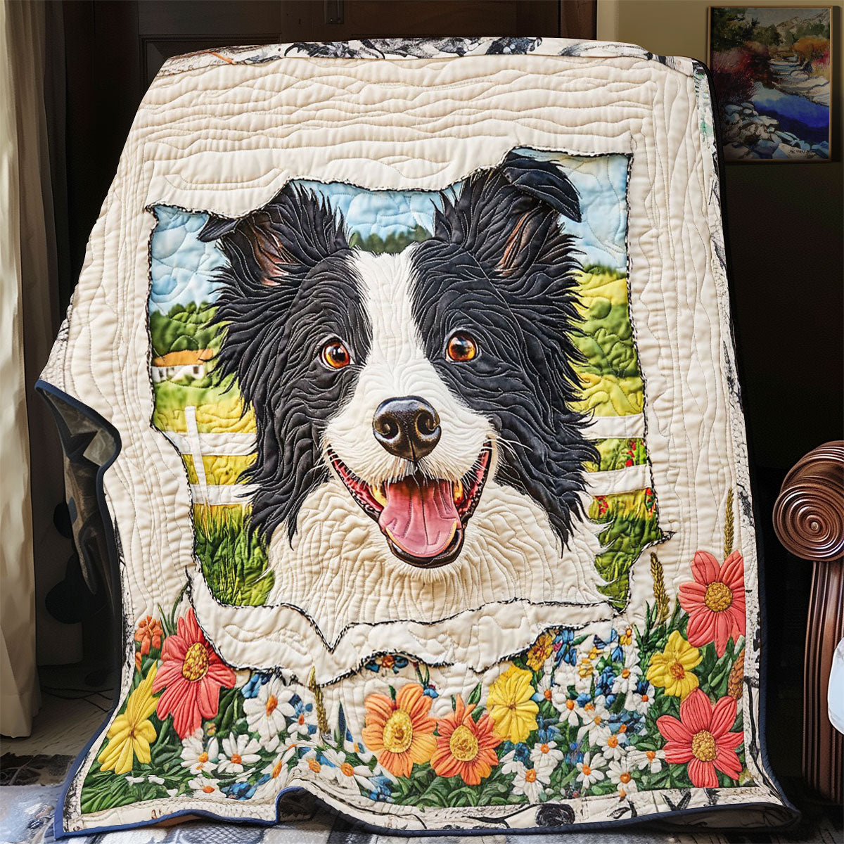Adorable Border Collie WP0505001CL Quilt