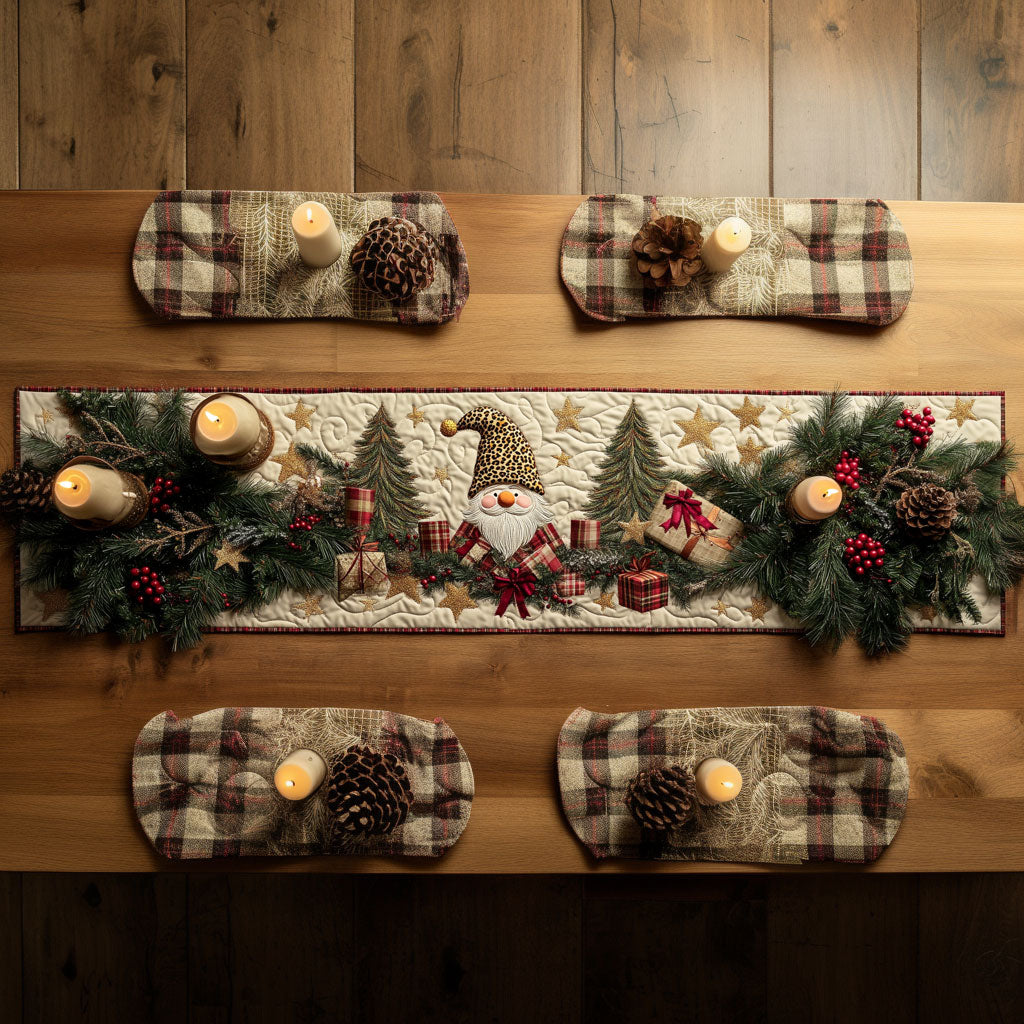 Gnome Wrapped In Cheer WN1207038CL Quilted Table Runner