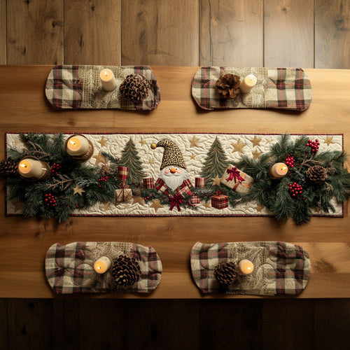 Gnome Wrapped In Cheer WN1207038CL Quilted Table Runner