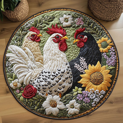 Harvest Chicken WN2108060CL Quilted Round Mat