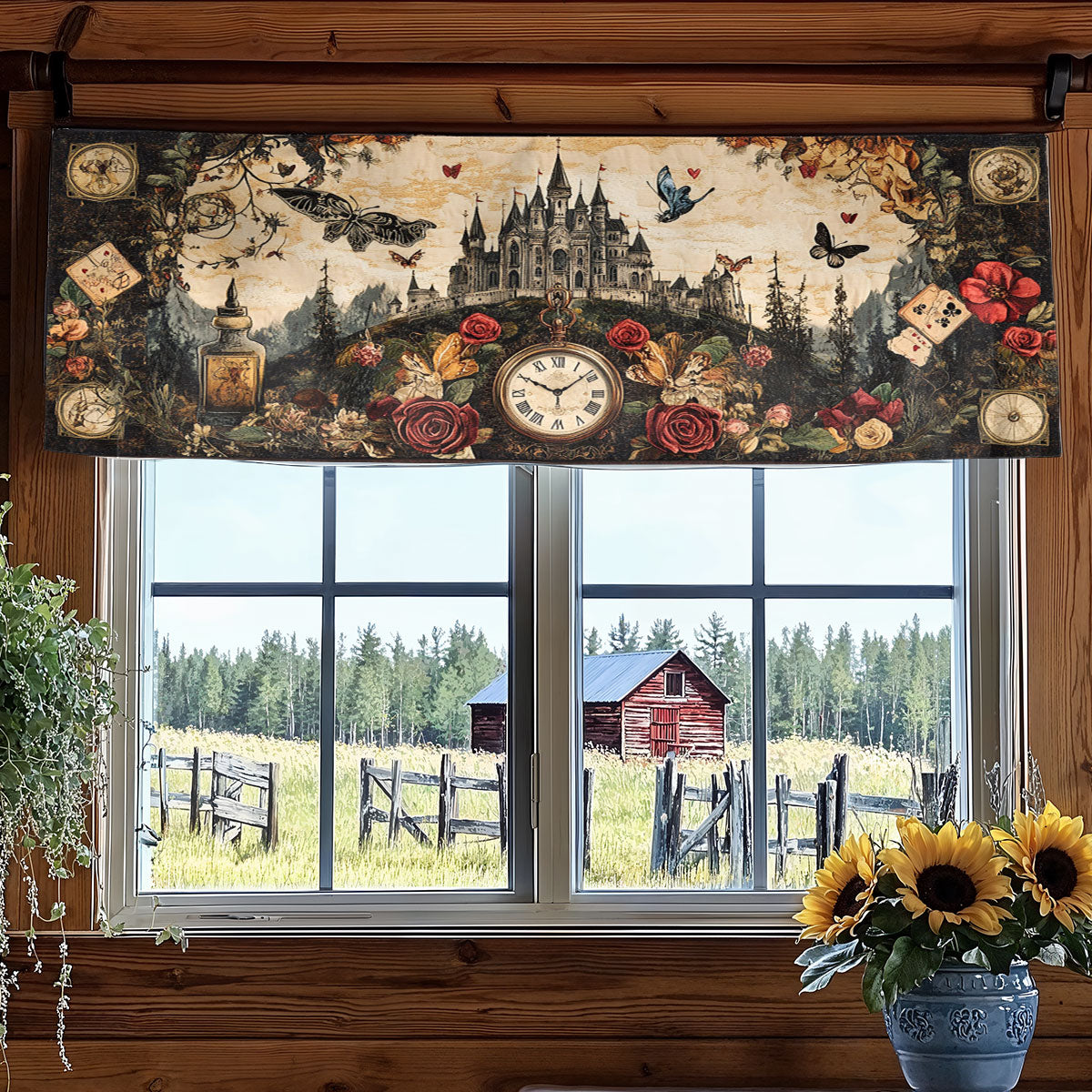 Gothic Castle WN0408031CL Quilted Valance