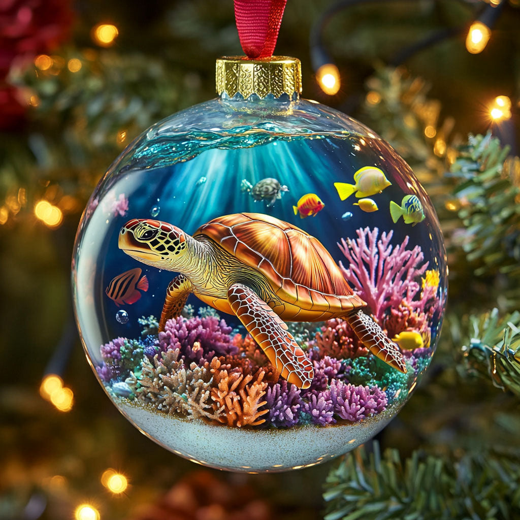 Coral Reef Turtle CW2511008CL Christmas Ornament