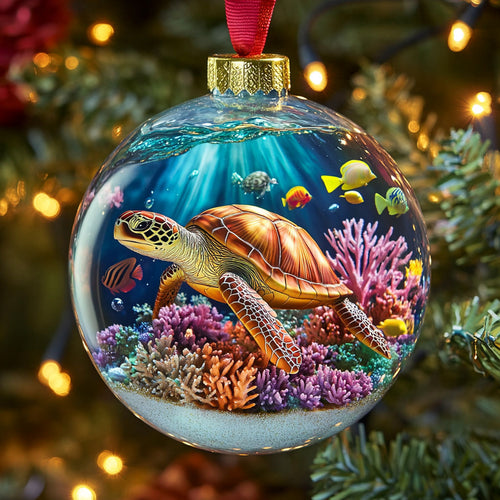 Coral Reef Turtle CW2511008CL Christmas Ornament