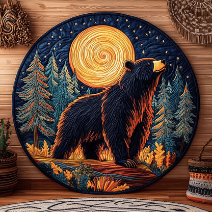Wild Bear Night WJ0307047CL Quilted Round Mat