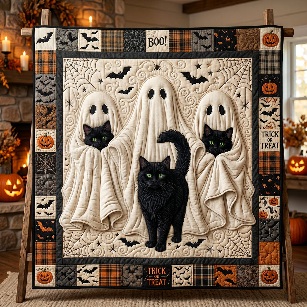 Ghost Cats Halloween WN0905006CL Quilt