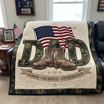 Patriotic Veteran Dad WN1206010CL Quilt