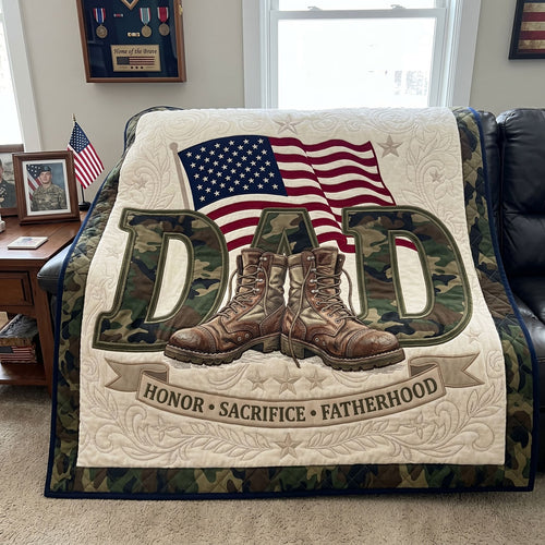Patriotic Veteran Dad WN1206010CL Quilt