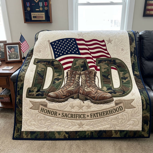 Patriotic Veteran Dad WN1206010CL Quilt