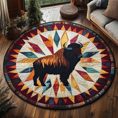 Bison Earthfire Geometric KL1212024CL Quilted Round Mat