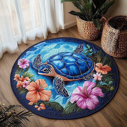 Tropical Turtle QA2911019CL Quilted Round Mat