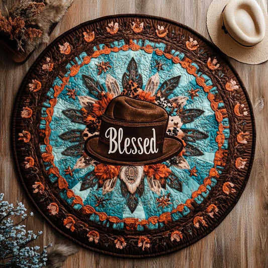 Cowboy Homestead WN2005048CL Quilted Round Mat