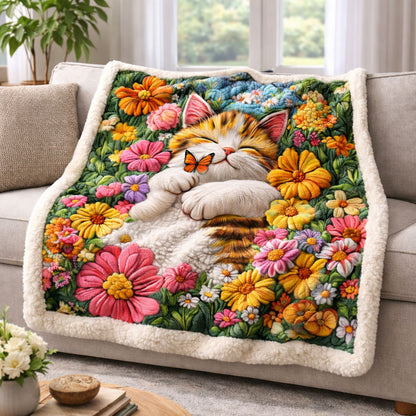 Sweet Sleeping Kitty KL3001001CL Faux Fur Throw Blanket
