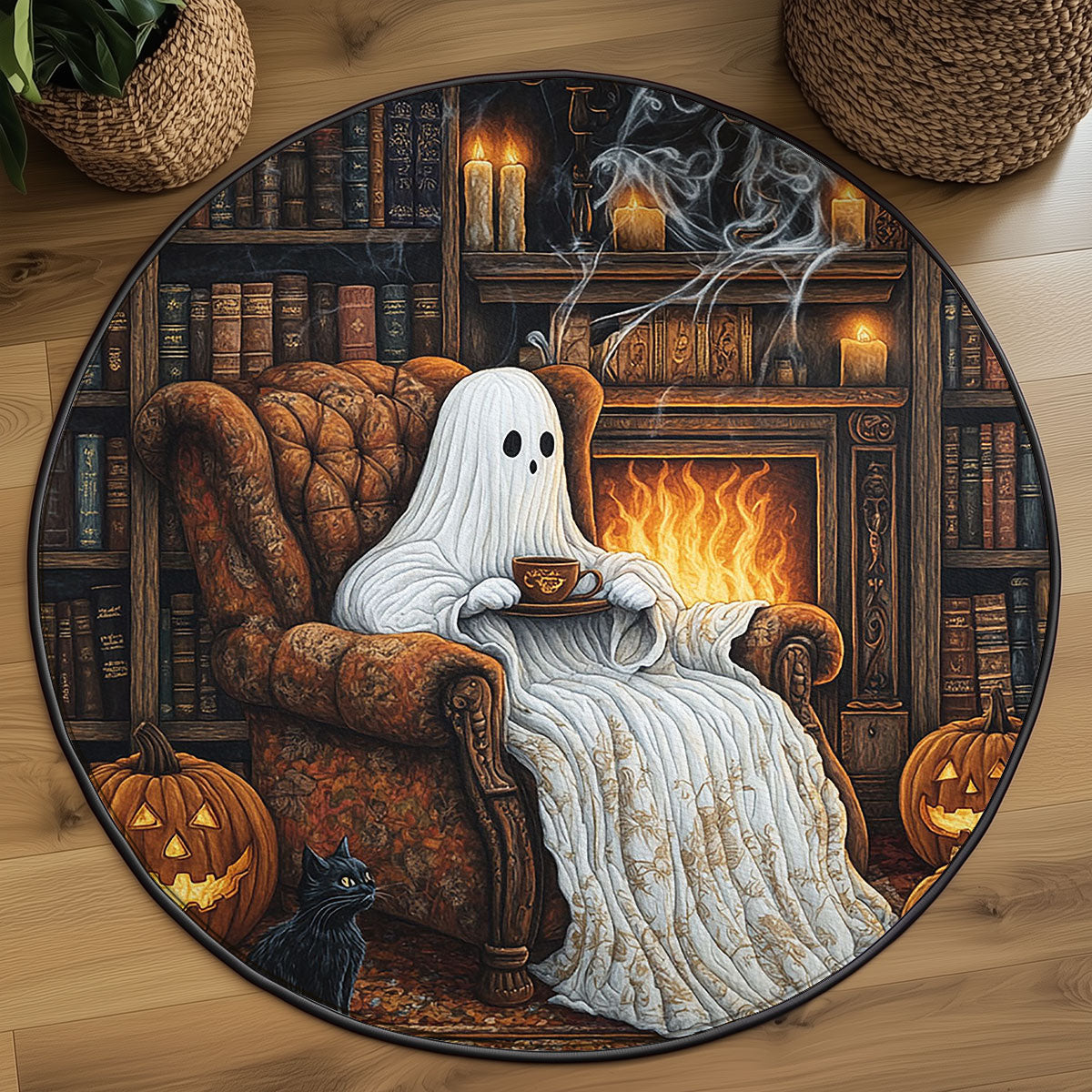 Midnight Reverie WJ2407043CL Quilted Round Mat