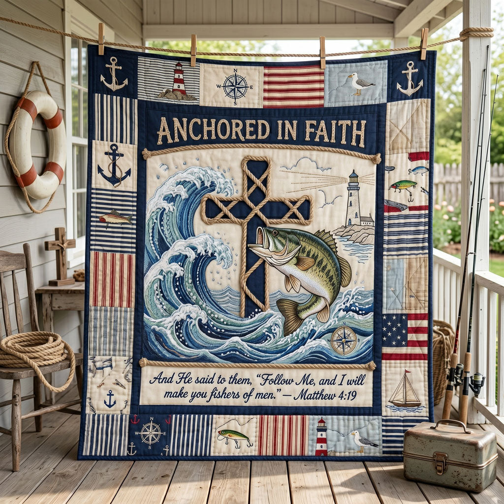 Anchored In Faith Scripture WN2205005CL Quilt