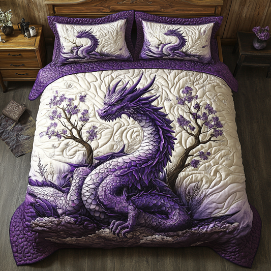 Majestic Purple Dragon XR1402003CL Duvet Cover Set