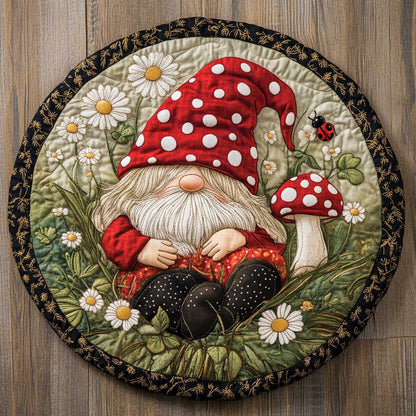 Toadstool Gnome WN2105058CL Quilted Round Mat
