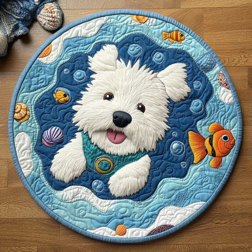 Westie Sea Adventure WN0304063CL Quilted Round Mat