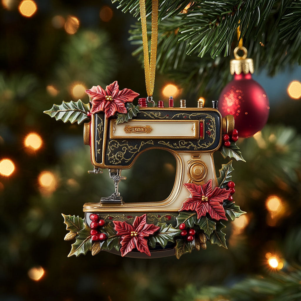 Cozy Cabin Sewing Machine WN2010013CL Christmas Ornament