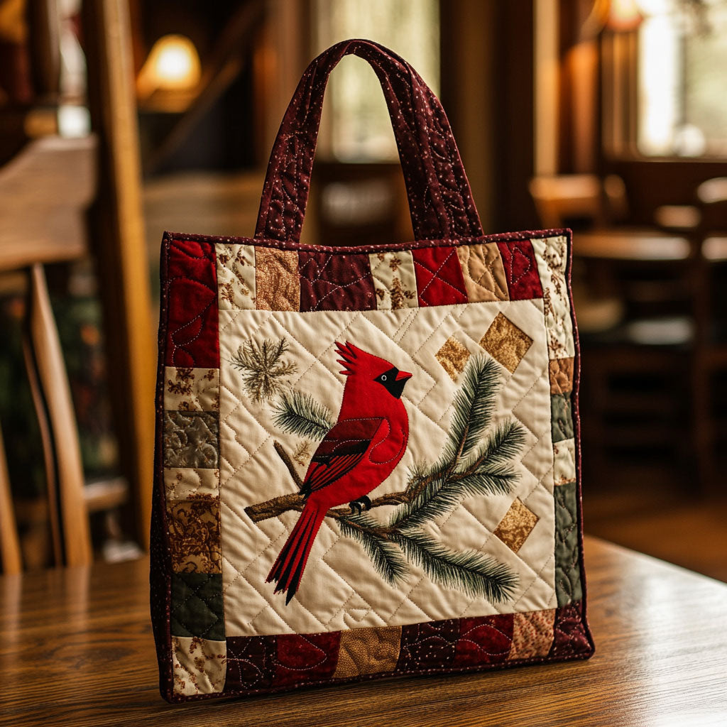 Rustic Geometric Cardinal KL2711020CL Quilted Tote Bag